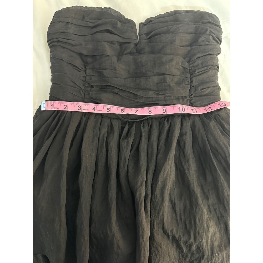 H&M Black Strapless Ruffled Tiered Dress Sweetheart Neckline Party Cocktail - Picture 8 of 14